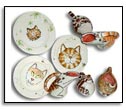 Cat themed cups and plates